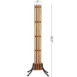 Teak Wood Garden Tower Indoor/Outdoor Plant Stand, 3 Rings