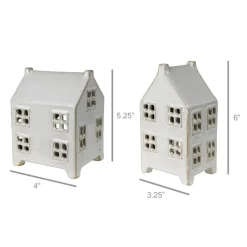 Tea Light Cottage Candleholders, Set of 2