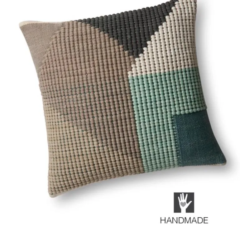 Teal Multi Indoor/Outdoor Pillow, 22" Sq.