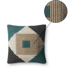 Teal Square Indoor/Outdoor Pillow, 18" Sq.