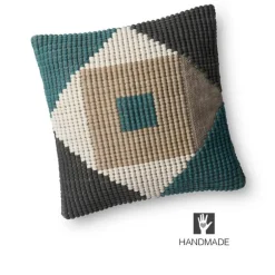 Teal Square Indoor/Outdoor Pillow, 18
