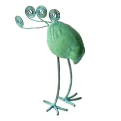 Terracotta Bird Figurine - Teal