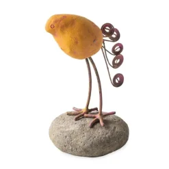 Terracotta Bird on Stone Figurine - Spice