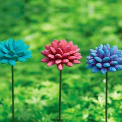 Terracotta Flower Stakes, Set of 3