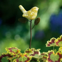 Terracotta Yellow Bird Plant Pick