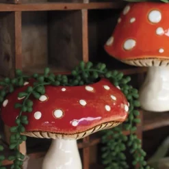 Toadstool Ceramic Wall Planters, Set of 2