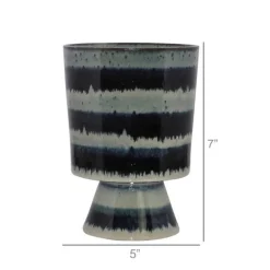Toku Indigo Stripe Ceramic Vase