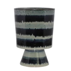 Toku Indigo Stripe Ceramic Vase