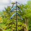 Towering Metallic Semi-Circular Wind Spinner
