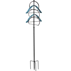 Towering Metallic Semi-Circular Wind Spinner