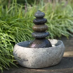 Tranquil Rock Cairn Tabletop Fountain