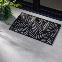 Tropical Leaf Rubber Doormat