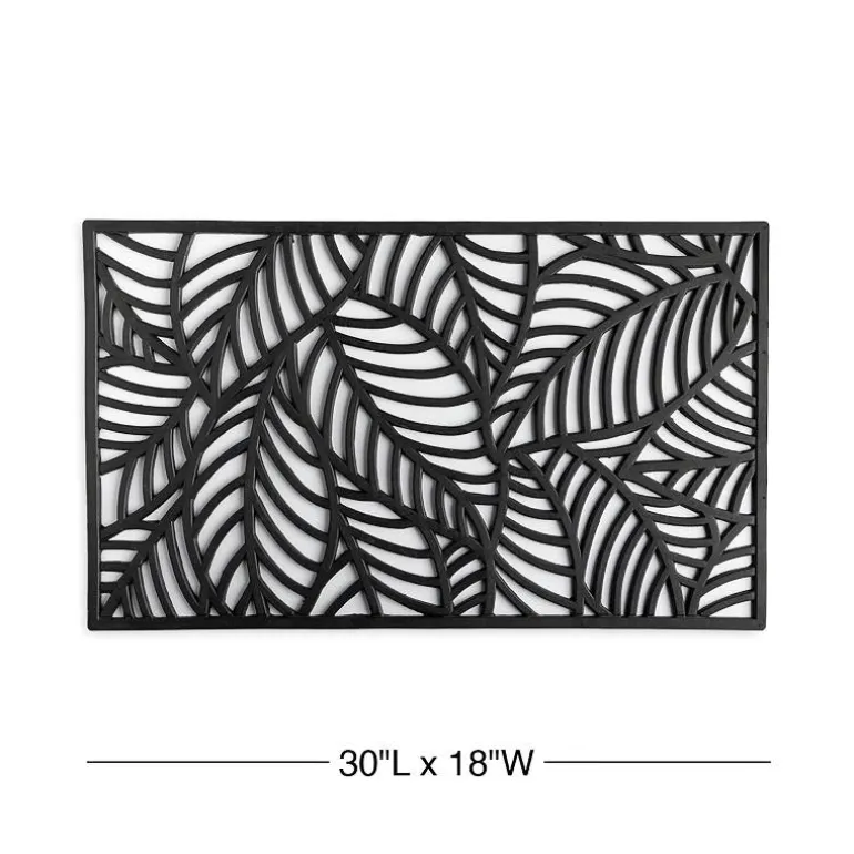 Tropical Leaf Rubber Doormat