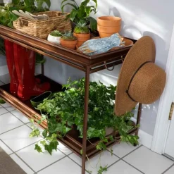 Two-Tier Metal Boot Tray/Stand