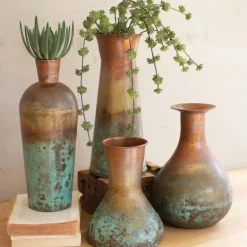 Two-Toned Copper Vases, Set of 4