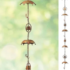 Umbrella and Bell Rain Chain