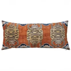 Velvet Tibetan Tiger Lumbar Pillow