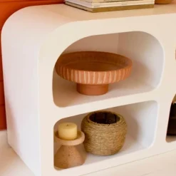 White Arched Wood Modern Console Table