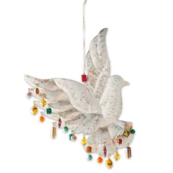 Whitewash Peace-Inspired Metal Dove Wall Chime