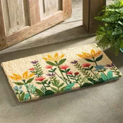 Wildflower Garden Natural Coir Doormat