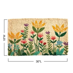 Wildflower Garden Natural Coir Doormat