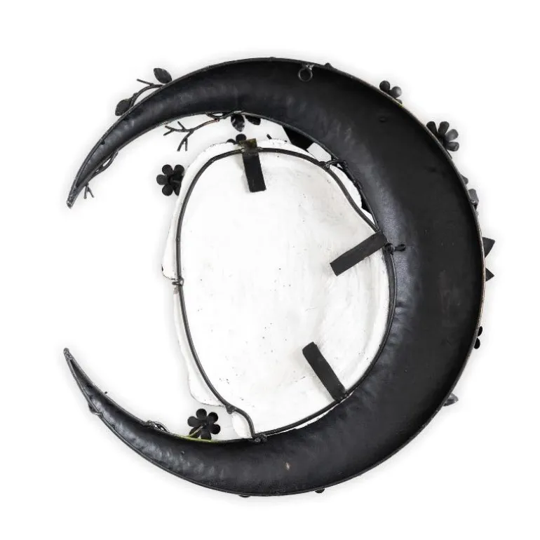Woman Face with Flower Moon Metal Wall Art