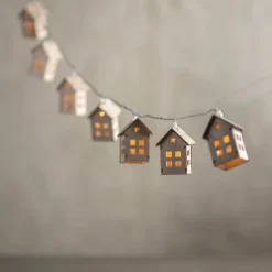 Wooden House LED String Lights, 53