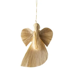 Woven Abaca Angel Ornaments, Set of 3