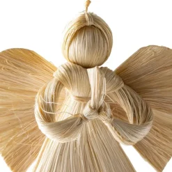 Woven Abaca Angel Ornaments, Set of 3