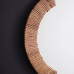 Woven Flower-Shaped Framed Mirror
