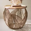 Woven Leaf Seagrass Side Table