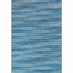 5' x 8' Indoor/Outdoor Blue Stripes Rug