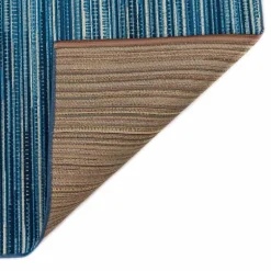 5' x 8' Indoor/Outdoor Blue Stripes Rug