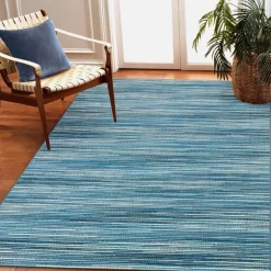 3' x 5' Indoor/Outdoor Blue Stripes Rug