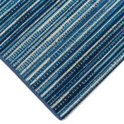 3' x 5' Indoor/Outdoor Blue Stripes Rug