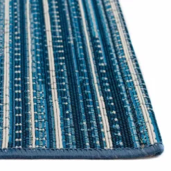 3' x 5' Indoor/Outdoor Blue Stripes Rug