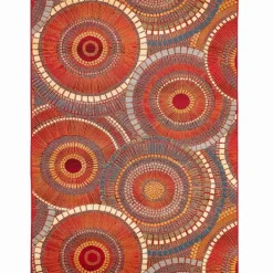 3' x 5' Indoor/Outdoor Saffron Circles Rug
