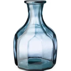 Zeta Geometric Recycled Glass Vase - Smoky Blue