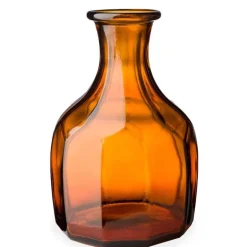Zeta Geometric Recycled Glass Vase - Amber